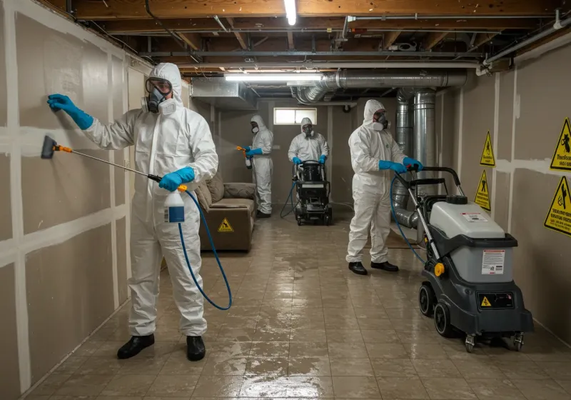 Basement Moisture Removal and Structural Drying process in Lockwood, MT